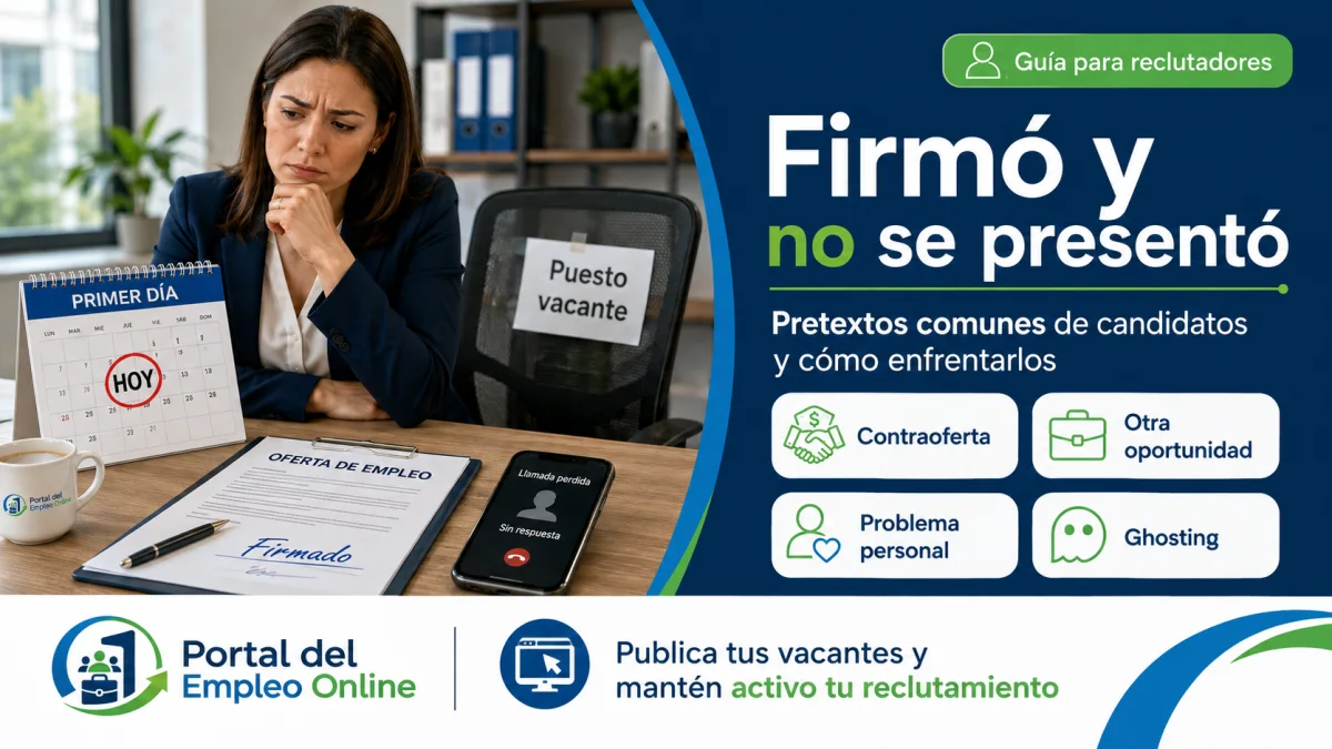 Firmó y no se presentó: pretextos más comunes de los candidatos y cómo enfrentarlos sin frenar tu reclutamiento
